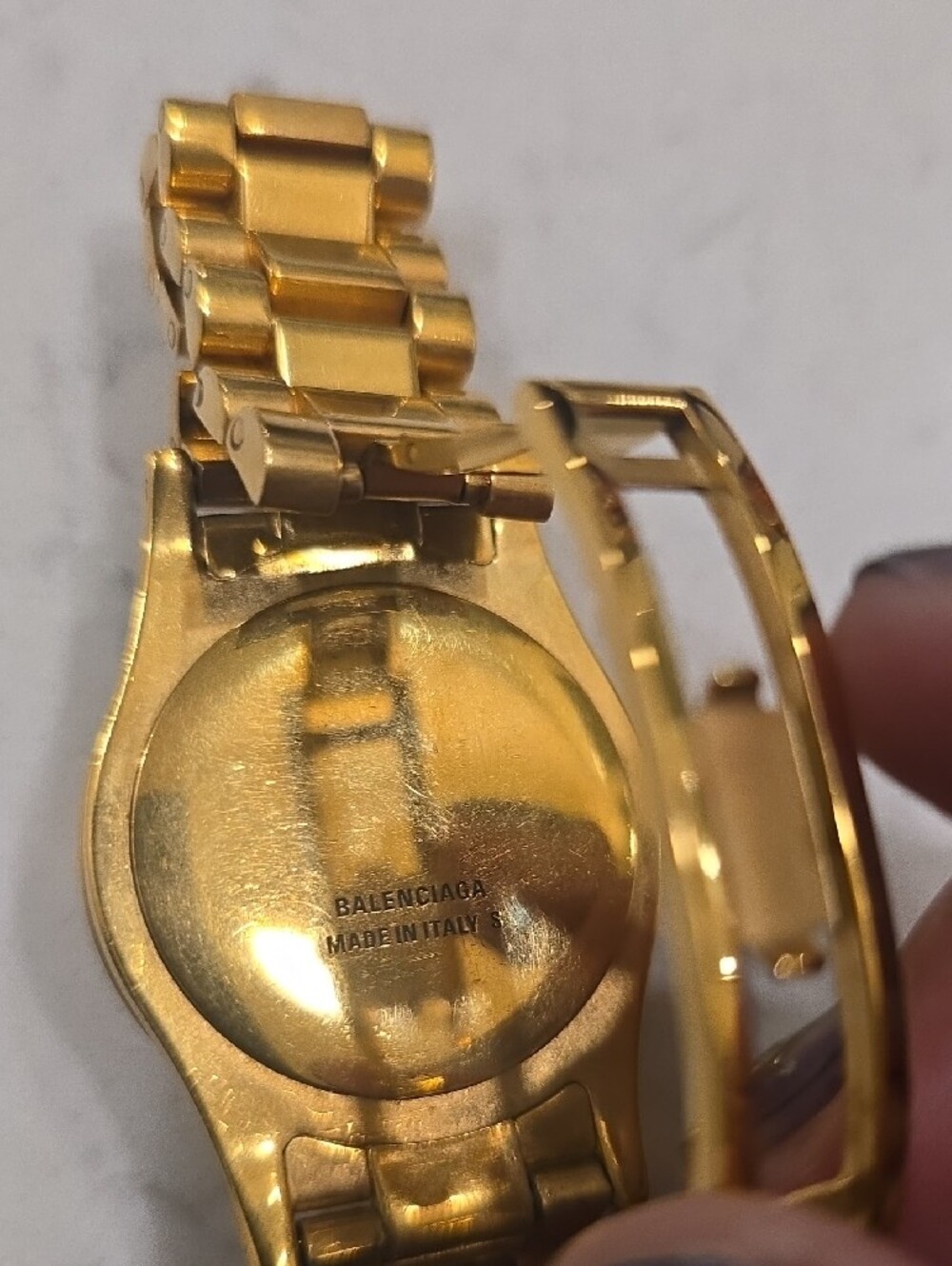 Balenciaga Gold Tone Bracelet with Double B Logo - Picture 3 of 4